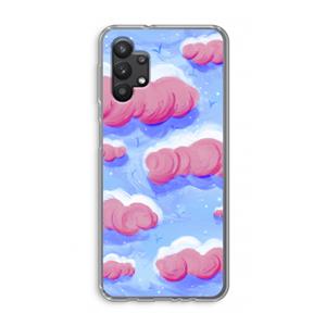 CaseCompany Roze wolken met vogels: Samsung Galaxy A32 5G Transparant Hoesje