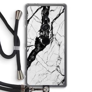 CaseCompany Witte marmer 2: Sony Xperia XZ2 Transparant Hoesje met koord