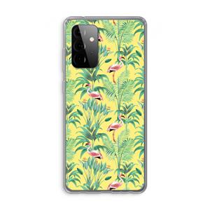 CaseCompany Flamingo party: Samsung Galaxy A72 Transparant Hoesje