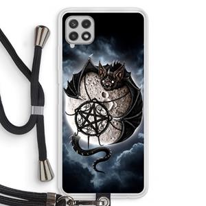 CaseCompany Volle maan: Samsung Galaxy A22 4G Transparant Hoesje met koord