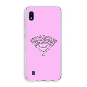 CaseCompany Home Is Where The Wifi Is: Samsung Galaxy A10 Transparant Hoesje