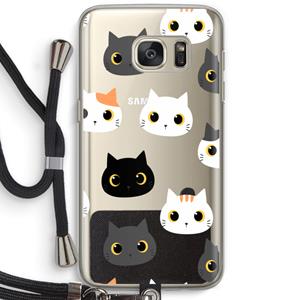CaseCompany Katten: Samsung Galaxy S7 Transparant Hoesje met koord