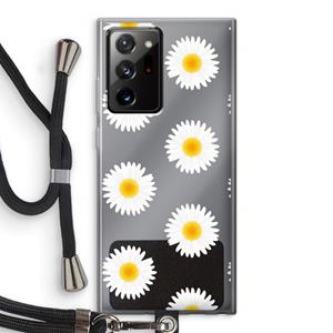 CaseCompany Margrietjes: Samsung Galaxy Note 20 Ultra / Note 20 Ultra 5G Transparant Hoesje met koord