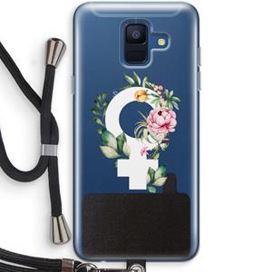 CaseCompany Venus: Samsung Galaxy A6 (2018) Transparant Hoesje met koord