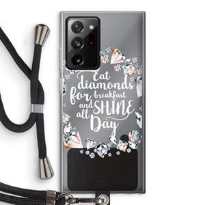 CaseCompany Diamonds: Samsung Galaxy Note 20 Ultra / Note 20 Ultra 5G Transparant Hoesje met koord