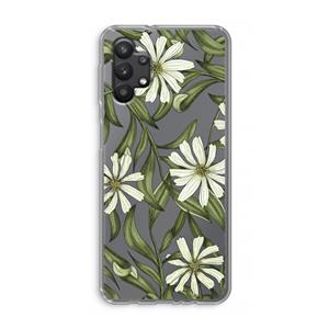 CaseCompany Wit bloemenpatroon: Samsung Galaxy A32 5G Transparant Hoesje