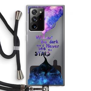 CaseCompany Stars quote: Samsung Galaxy Note 20 Ultra / Note 20 Ultra 5G Transparant Hoesje met koord