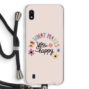 CaseCompany Happy days: Samsung Galaxy A10 Transparant Hoesje met koord