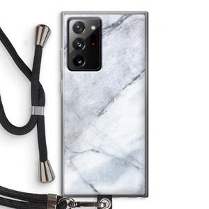 CaseCompany Witte marmer: Samsung Galaxy Note 20 Ultra / Note 20 Ultra 5G Transparant Hoesje met koord