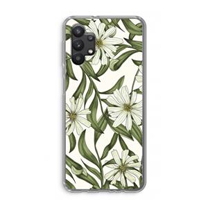 CaseCompany Wit bloemenpatroon: Samsung Galaxy A32 5G Transparant Hoesje