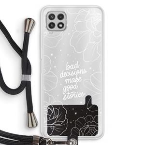 CaseCompany Good stories: Samsung Galaxy A22 4G Transparant Hoesje met koord