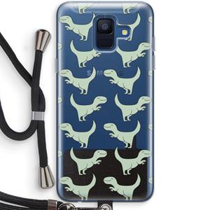 CaseCompany Dinos: Samsung Galaxy A6 (2018) Transparant Hoesje met koord