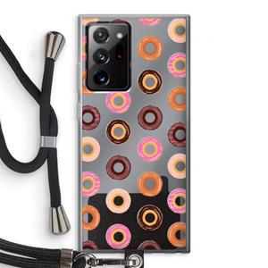 CaseCompany Donuts: Samsung Galaxy Note 20 Ultra / Note 20 Ultra 5G Transparant Hoesje met koord