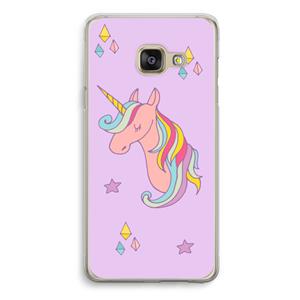 CaseCompany Roze eenhoorn: Samsung Galaxy A3 (2016) Transparant Hoesje