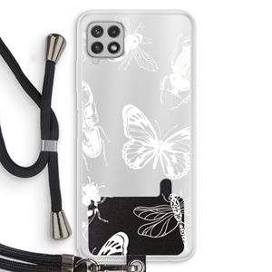 CaseCompany Tiny Bugs: Samsung Galaxy A22 4G Transparant Hoesje met koord