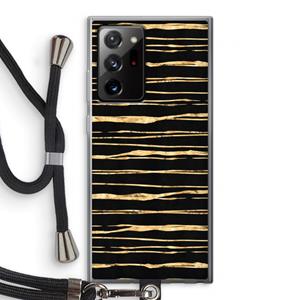 CaseCompany Gouden strepen: Samsung Galaxy Note 20 Ultra / Note 20 Ultra 5G Transparant Hoesje met koord