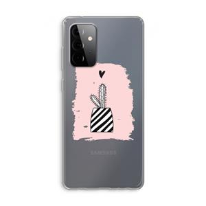 CaseCompany Zwart-wit cactus: Samsung Galaxy A72 Transparant Hoesje