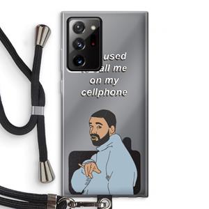 CaseCompany Hotline bling: Samsung Galaxy Note 20 Ultra / Note 20 Ultra 5G Transparant Hoesje met koord