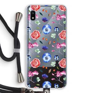 CaseCompany Bloemetjes: Samsung Galaxy A10 Transparant Hoesje met koord