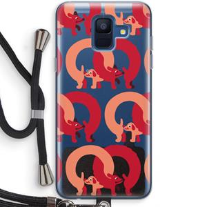 CaseCompany Dogs: Samsung Galaxy A6 (2018) Transparant Hoesje met koord