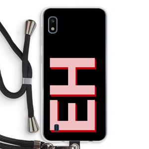 CaseCompany Monogram: Samsung Galaxy A10 Transparant Hoesje met koord