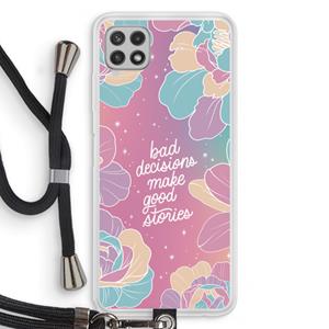 CaseCompany Good stories: Samsung Galaxy A22 4G Transparant Hoesje met koord