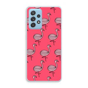 CaseCompany Flamingo: Samsung Galaxy A73 Transparant Hoesje