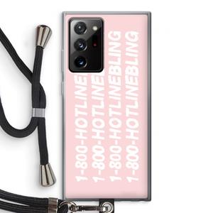 CaseCompany Hotline bling pink: Samsung Galaxy Note 20 Ultra / Note 20 Ultra 5G Transparant Hoesje met koord