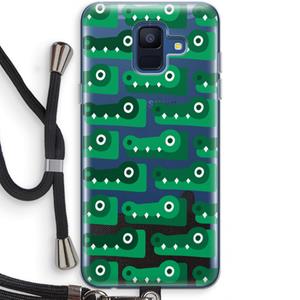 CaseCompany Crocs: Samsung Galaxy A6 (2018) Transparant Hoesje met koord