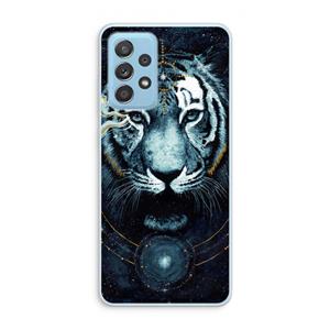 CaseCompany Darkness Tiger: Samsung Galaxy A73 Transparant Hoesje