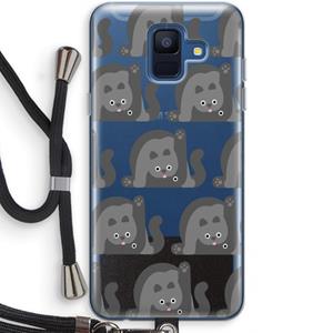 CaseCompany Cats: Samsung Galaxy A6 (2018) Transparant Hoesje met koord