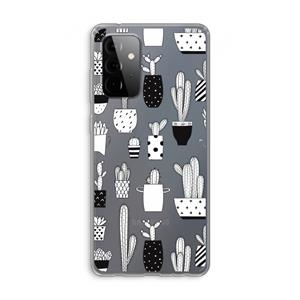CaseCompany Cactusmotief: Samsung Galaxy A72 Transparant Hoesje