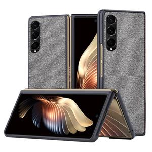 Lunso Samsung Galaxy Z Fold4 - Canvas cover hoes - Grijs
