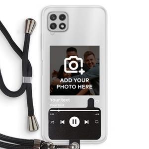 CaseCompany Music Player: Samsung Galaxy A22 4G Transparant Hoesje met koord