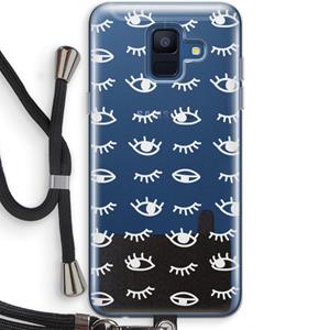 CaseCompany Eye pattern #3: Samsung Galaxy A6 (2018) Transparant Hoesje met koord