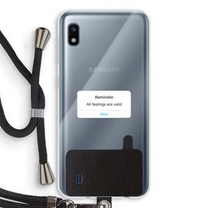 CaseCompany Reminder: Samsung Galaxy A10 Transparant Hoesje met koord