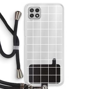 CaseCompany Rooster 2: Samsung Galaxy A22 4G Transparant Hoesje met koord