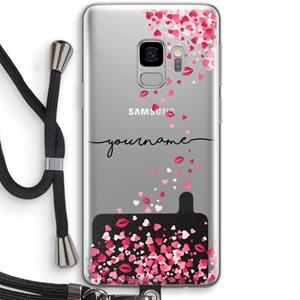 CaseCompany Hartjes en kusjes: Samsung Galaxy S9 Transparant Hoesje met koord