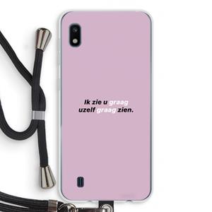 CaseCompany uzelf graag zien: Samsung Galaxy A10 Transparant Hoesje met koord
