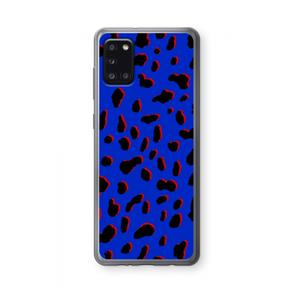 CaseCompany Blue Leopard: Samsung Galaxy A31 Transparant Hoesje