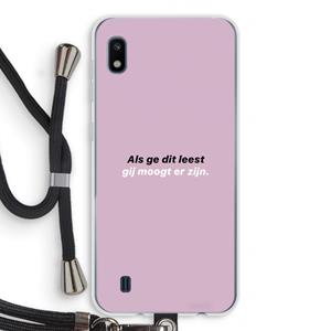 CaseCompany gij moogt er zijn: Samsung Galaxy A10 Transparant Hoesje met koord