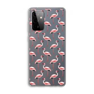 CaseCompany Flamingoprint groen: Samsung Galaxy A72 Transparant Hoesje