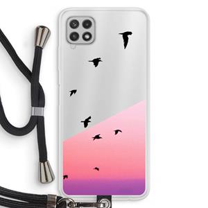 CaseCompany Fly away: Samsung Galaxy A22 4G Transparant Hoesje met koord