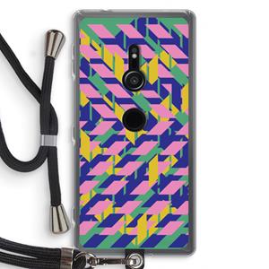 CaseCompany Skew Blush 1: Sony Xperia XZ2 Transparant Hoesje met koord