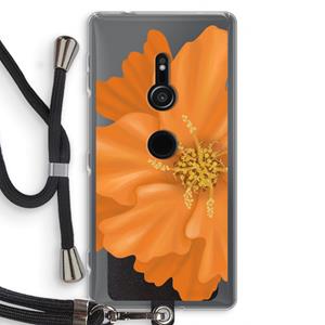 CaseCompany Orange Ellila flower: Sony Xperia XZ2 Transparant Hoesje met koord