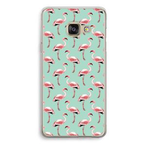 CaseCompany Flamingoprint groen: Samsung Galaxy A3 (2016) Transparant Hoesje