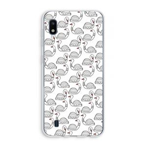 CaseCompany Zwanen: Samsung Galaxy A10 Transparant Hoesje