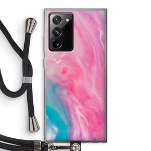 CaseCompany Roze explosie: Samsung Galaxy Note 20 Ultra / Note 20 Ultra 5G Transparant Hoesje met koord