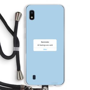 CaseCompany Reminder: Samsung Galaxy A10 Transparant Hoesje met koord