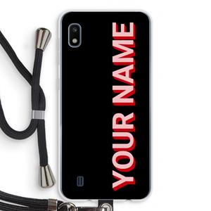 CaseCompany Namecase: Samsung Galaxy A10 Transparant Hoesje met koord